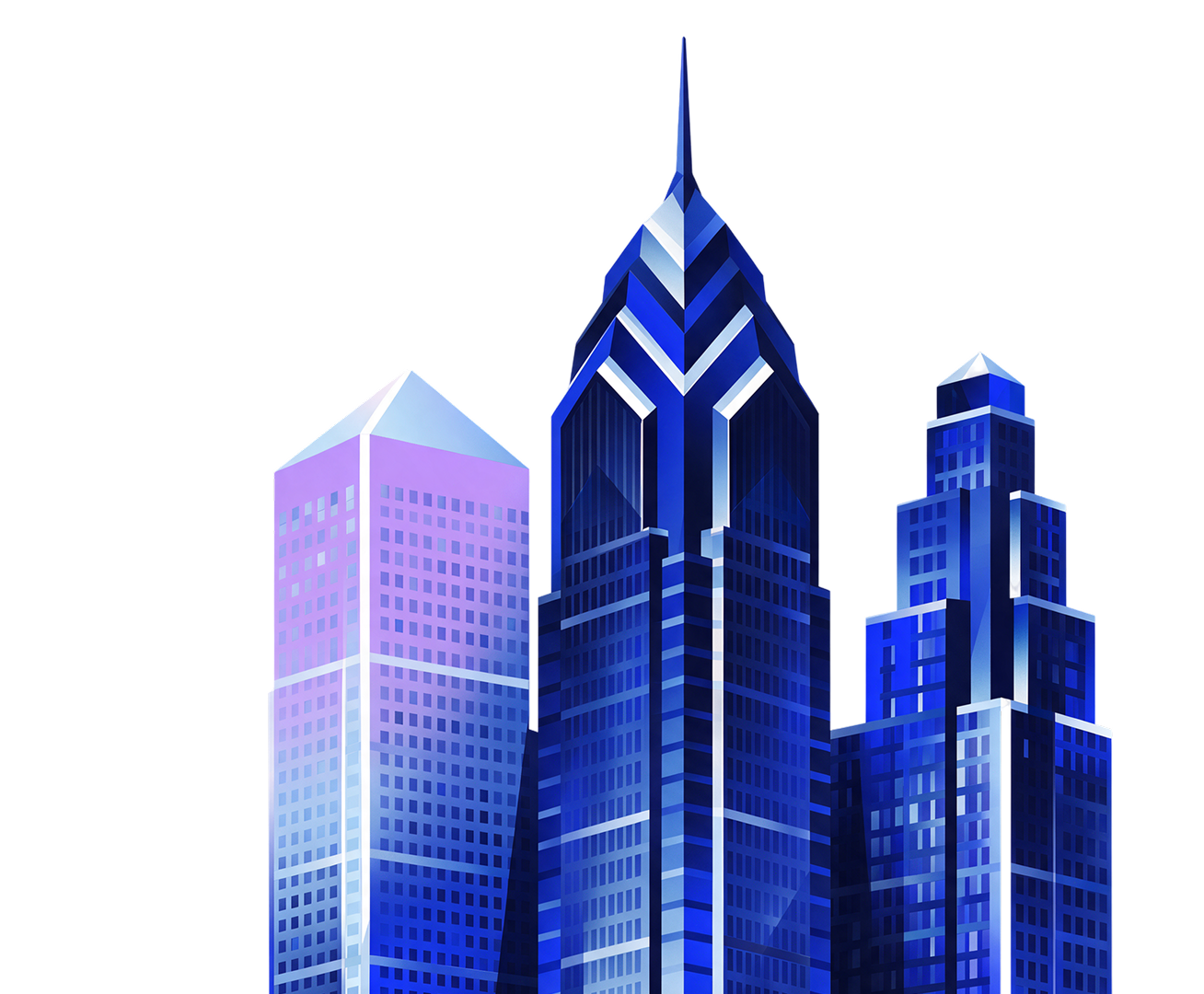 Prop firm buildings skyline